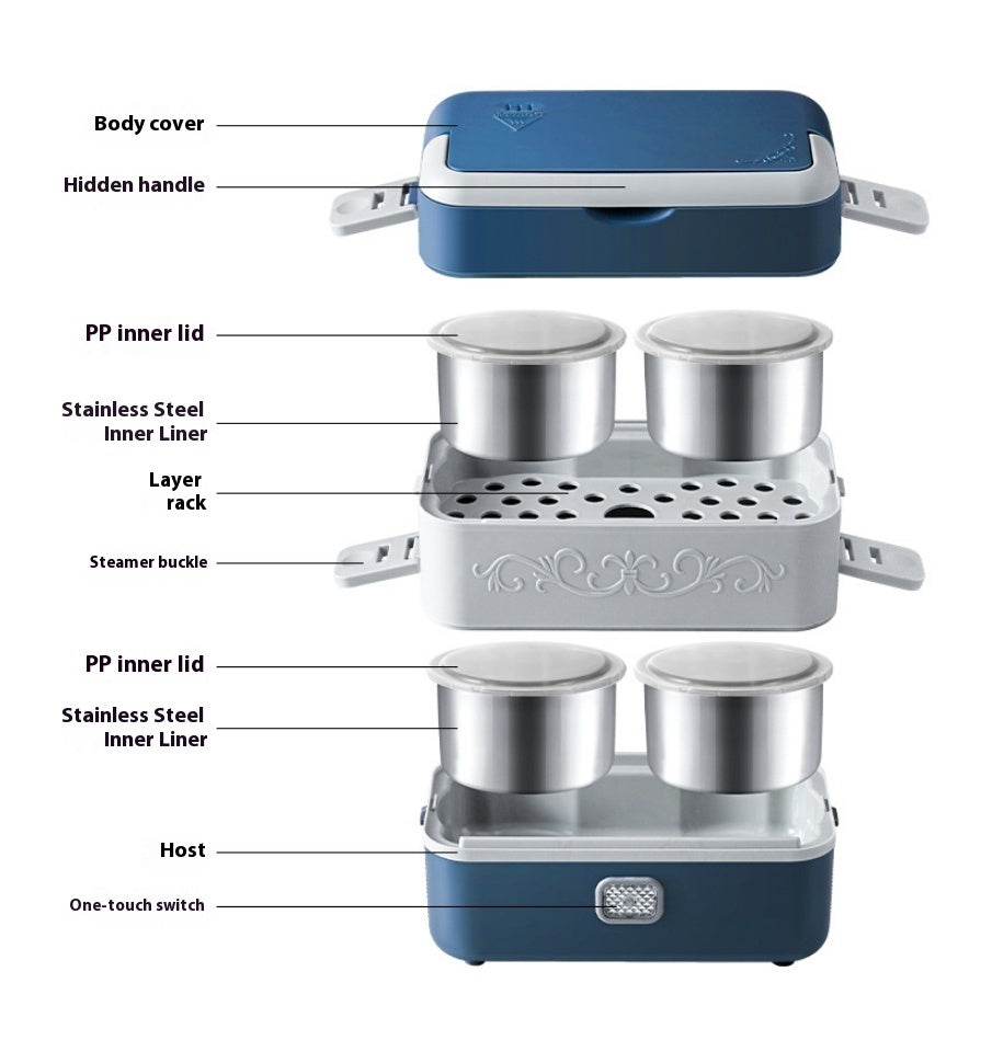 Portable Electric Lunch Box – Heated Food Container for Office, Travel & Home
